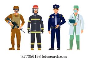 doctor,, policeman,, fireman,, k?nigliche garde, m?nner doctor,, policeman,, fireman,, k?nigliche garde, m?nner