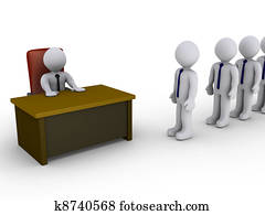 interview, in, büro