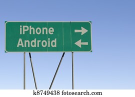 iPhone or Android road sign iPhone or Android road sign