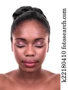 mujer africana, cuidado de la piel