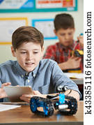 Pupils In Science Lesson Studying Robotics Pupils In Science Lesson Studying Robotics