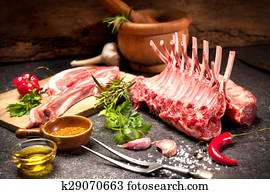 Racks of lamb ready for cooking Racks of lamb ready for cooking
