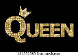 Vector illustration - Queen gold Vector illustration - Queen gold