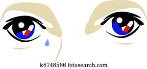 עיניים, של, a, סמם, משתמש