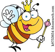 amistoso, abeja de reina
