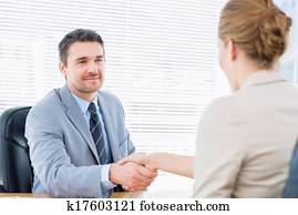 geschäftsführung, handgeben, nach, a, geschäftstreffen