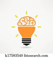 kreativ, gehirn, symbol, kreativität, zeichen, geschaefts, symbol, kenntnis, und, bildung, symbol