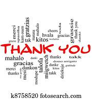 Thank You Word Cloud Concept in Red Caps Thank You Word Cloud Concept in Red Caps