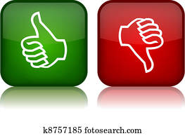 Thumbs up and down vector buttons Thumbs up and down vector buttons