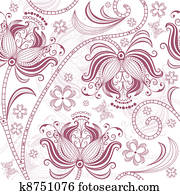 בורגונדי, seamless, תבנית פרחונית