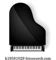klavier, in, draufsicht klavier, in, draufsicht