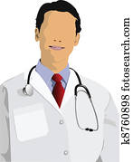  Medical doctor with stethoscope. V