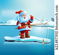 Santa Claus shows thumbs up.