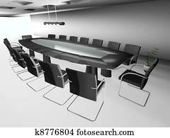 3d round conference room, isolated on white 3d round conference room, isolated on white