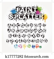 farbe, spritzen, alphabet, und, zahlen farbe, spritzen, alphabet, und, zahlen