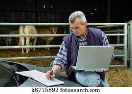 Farmer with a laptop Farmer with a laptop