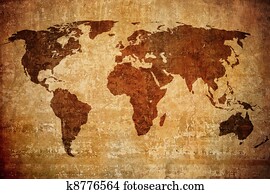 grunge map of the world