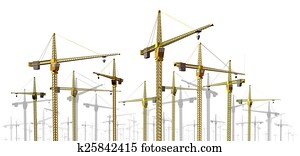 guindastes, em, local construção