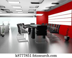 Interior of modern office 3D 