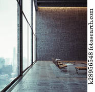 moderne, møde, room., 3, render