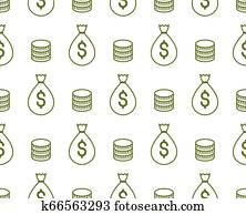 Money Coins Seamless Background Backdrop For Financial Business