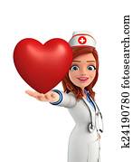 Nurse Character with heart pose Nurse Character with heart pose