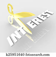 Scissors Cutting Interest Rate Borrow Money Lower Cost Loan