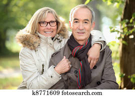 Senior couple in the woods