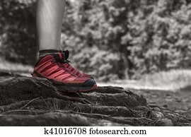 Standing on a rough terrain