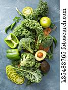 Variety of green vegetables Variety of green vegetables