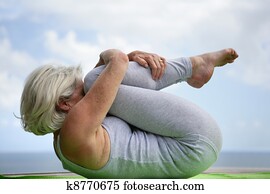 Woman holding a yoga position