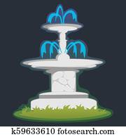 הפרד, מ, קבע, של, בחוץ, מזרקה, ל, בוסתנאות, קפוץ, ו, קיץ, צמחים, מסביב, גן, מפל, סתו, השקע בחצר, קישוטי, גלען, פסל, וקטור, דוגמה