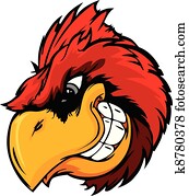 Cardinal or Red Bird Head Cartoon Cardinal or Red Bird Head Cartoon