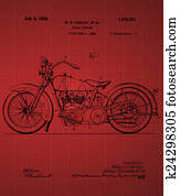 Harley Davidson Motorcycle Patent 1925 Harley Davidson Motorcycle Patent 1925