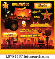 hollywood, kino, film, elemente hollywood, kino, film, elemente