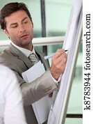 männlicher manager, schreibende