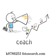 negócio, treinador, treinador