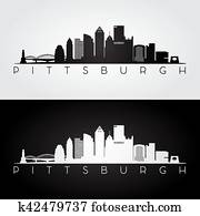 Pittsburgh skyline silhouette Pittsburgh skyline silhouette