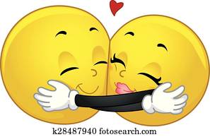 smiley, 夫妇, 拥抱