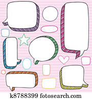 Speech Bubble Frames Doodles Vector Speech Bubble Frames Doodles Vector