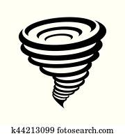 tornado, symbol, freigestellt, auf, gelber hintergrund tornado, symbol, freigestellt, auf, gelber hintergrund