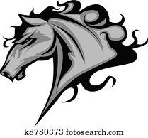 Wild Horse or Stallion Mascot Wild Horse or Stallion Mascot