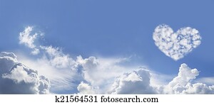 Blue Sky and Heart Shaped cloud 