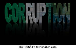 Corruption text with Nigerian flag and currency illustration