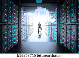 engineer business man in 3d network server room as concept engineer business man in 3d network server room as concept
