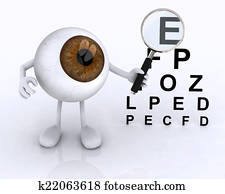 eye with arms and legs showing with a magnifying glass the table eye with arms and legs showing with a magnifying glass the table
