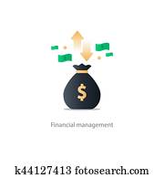 finanzen, und, investition, geschäftsführung, budget, planung, mischung, interesse, einkommen