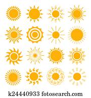Orange Sun icons Orange Sun icons