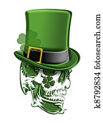 St Patricks Day Green Skull Leprechaun Hat St Patricks Day Green Skull Leprechaun Hat