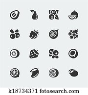 Vector fruits and berries mini icons set #2 Vector fruits and berries mini icons set #2